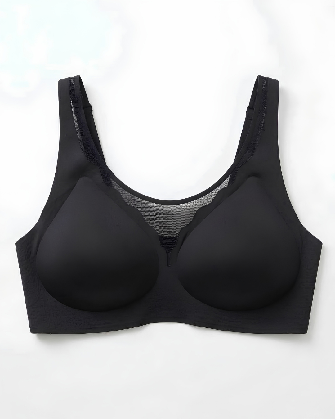 GlowCut Seamless Bra in Midnight Black, front view, SHAPE