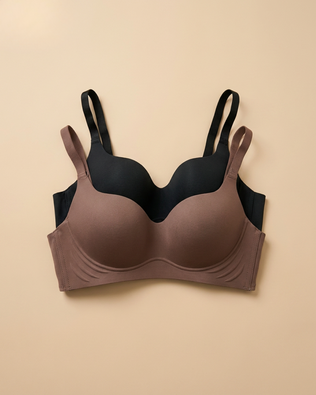Seamless T-Shirt Bra in Mocha, detail view — SHAPE Lingerie
