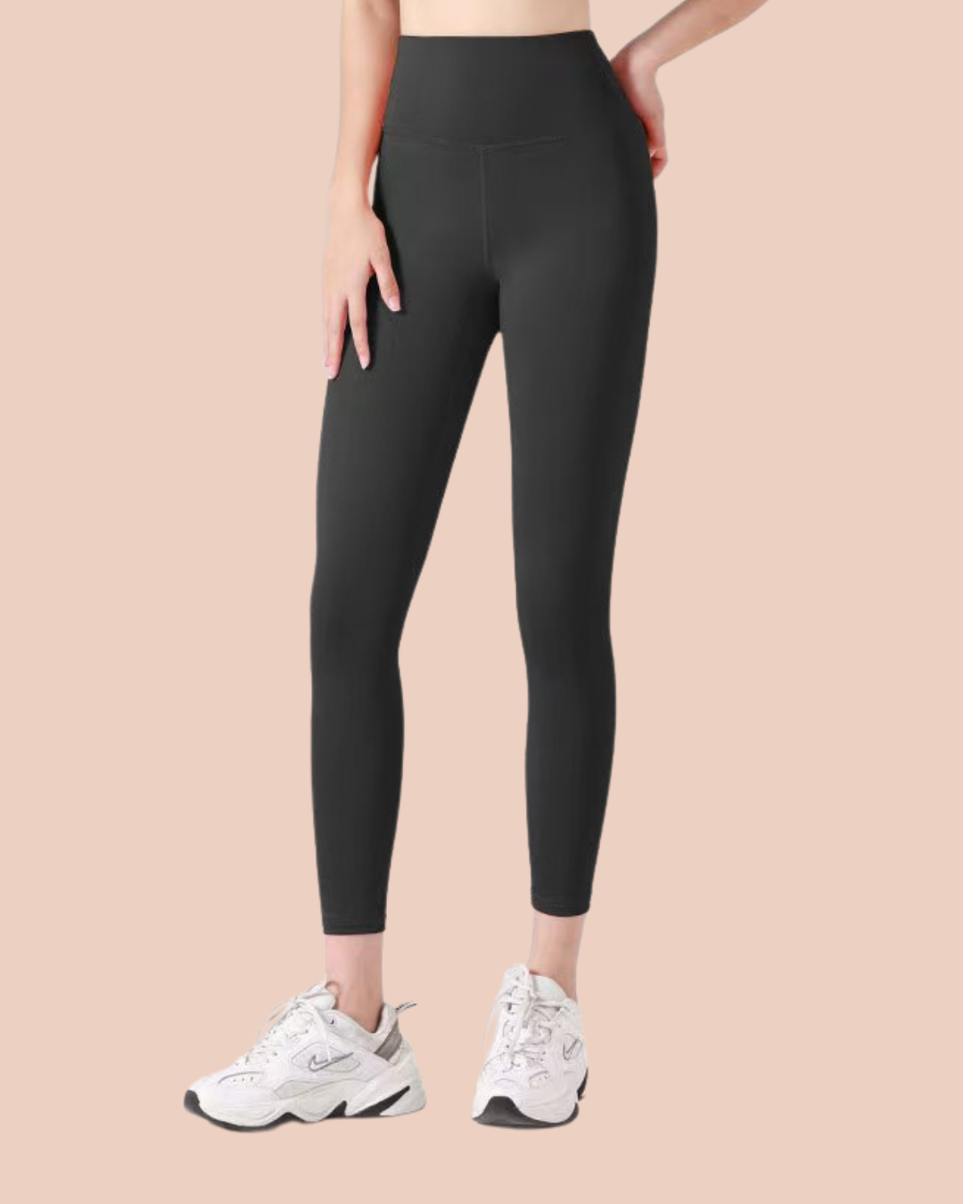 Seamless Workout Leggings in Black, front view — SHAPE Lingerie