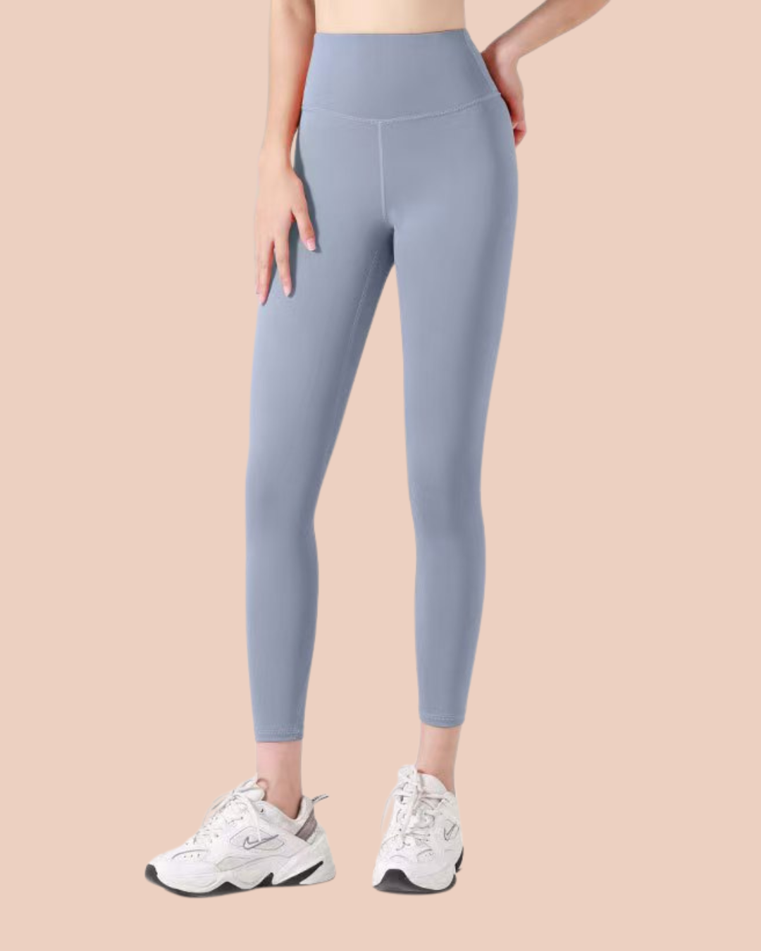 Seamless Workout Leggings in Space Blue, back view — SHAPE Lingerie