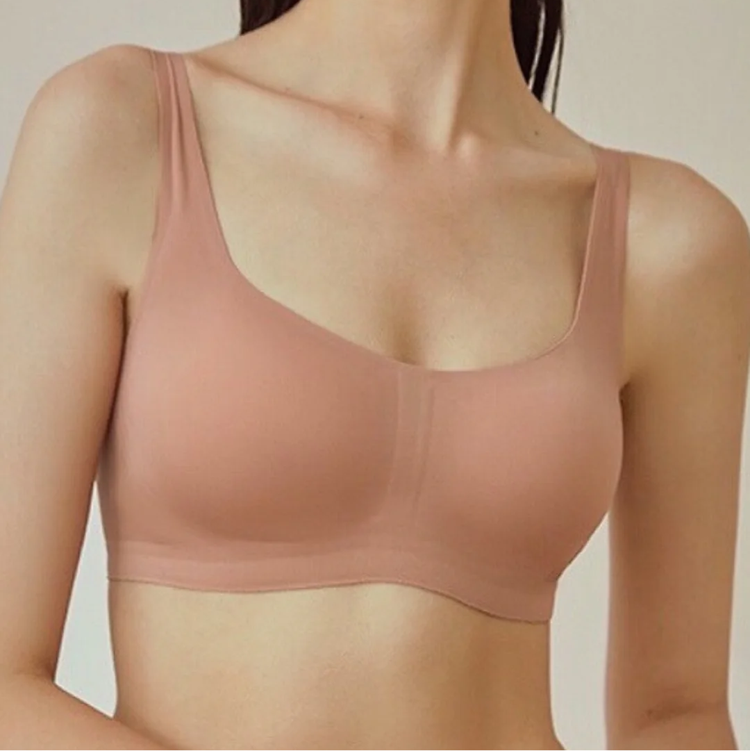 Un-Lined Bra in Pink, detail view — SHAPE Lingerie